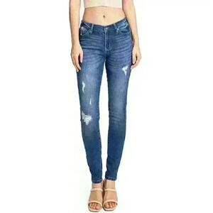 Celebrity Pink Women's Mid Rise Stretchy Skinnys Jeans - Size: 24